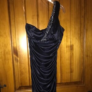 Dark purple, one shoulder bodycon dress